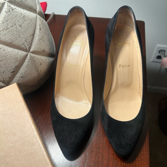 Christian Louboutin Black Suede Eloise Pump 85 Veau Velours Size 39 - Picture 4 of 15